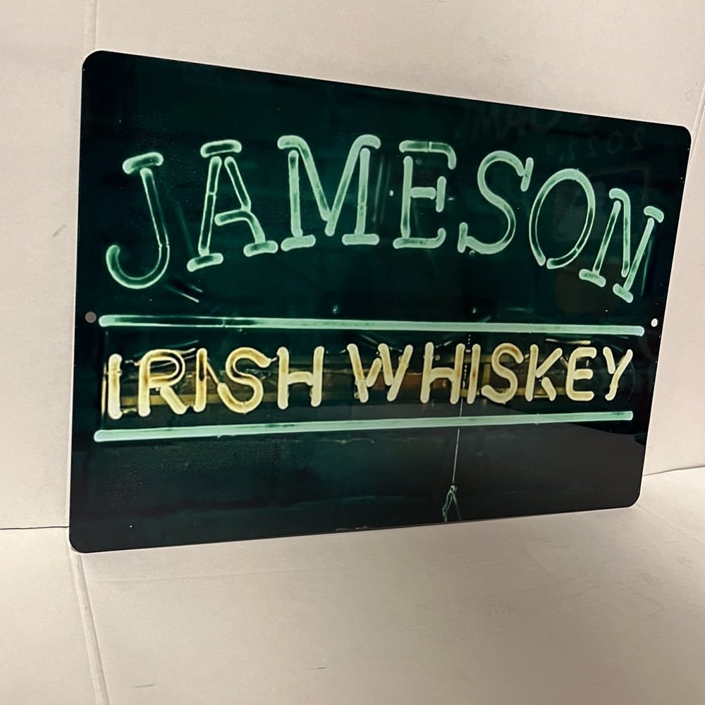 Jameson Irish Whiskey metal tin display sign